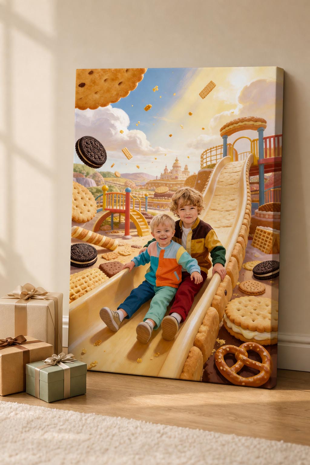 🛝 Two brothers on a slide in Biscuit Land