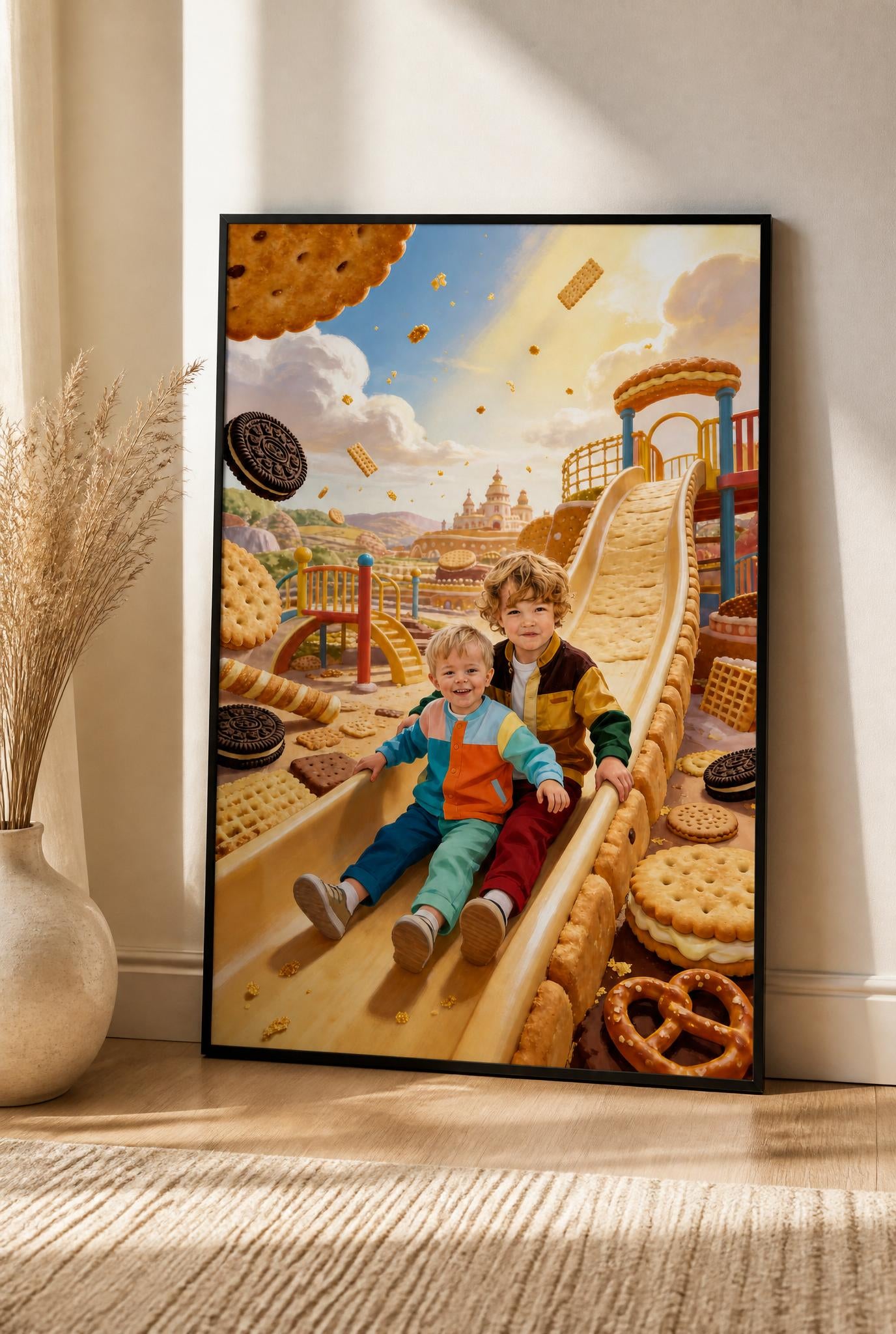 🛝 Two brothers on a slide in Biscuit Land