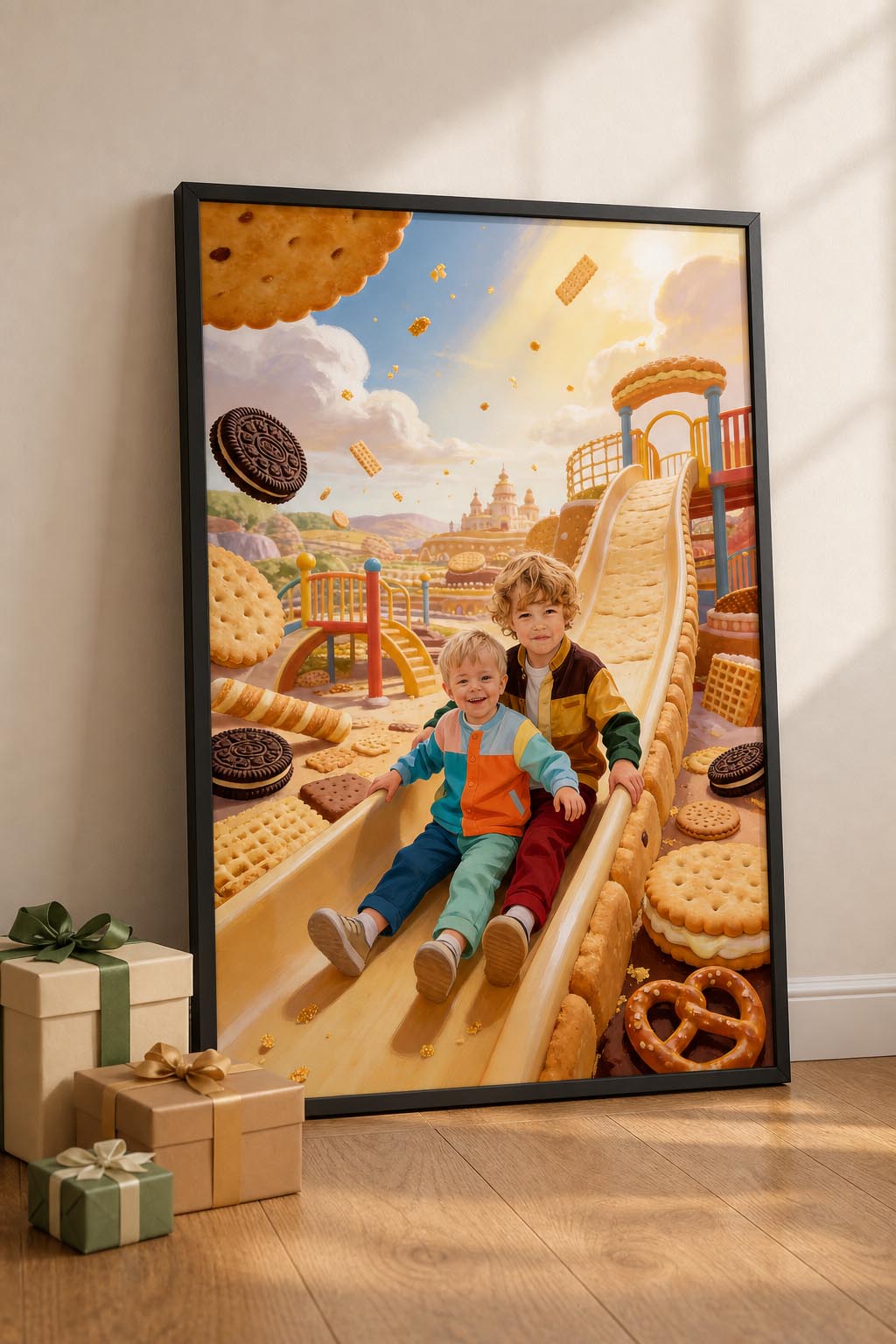 🛝 Two brothers on a slide in Biscuit Land