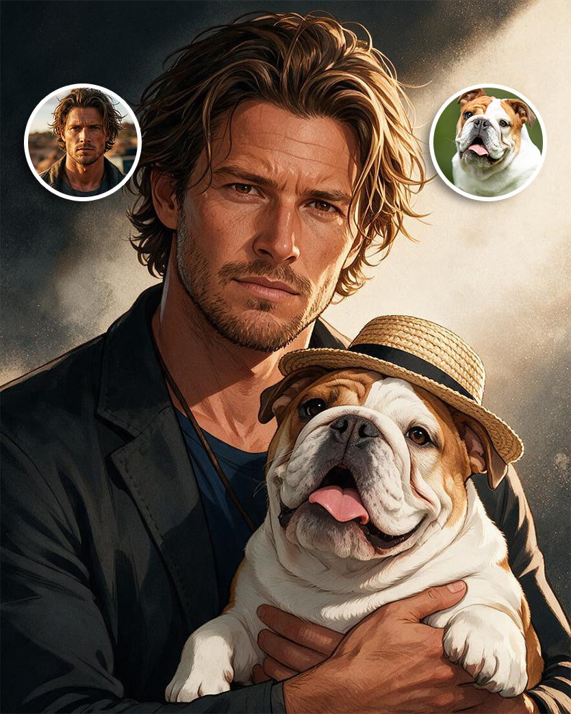 🎬 Anime Art Pet & Owner Portrait