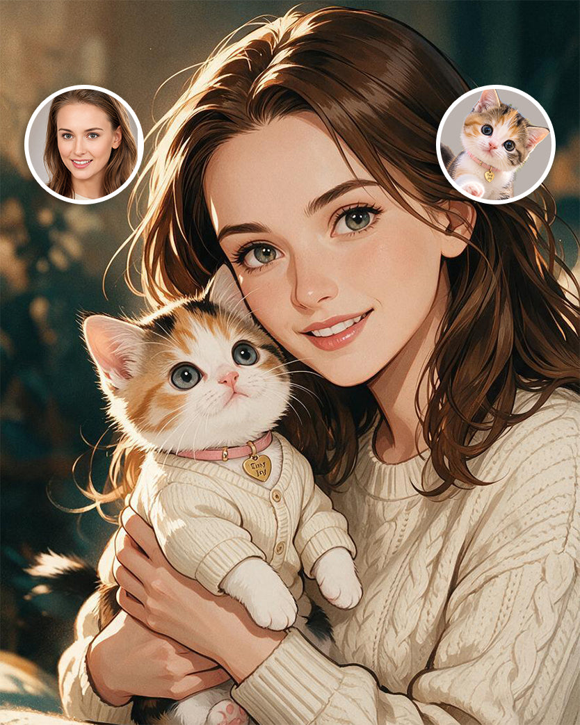 🎬 Anime Art Pet & Owner Portrait