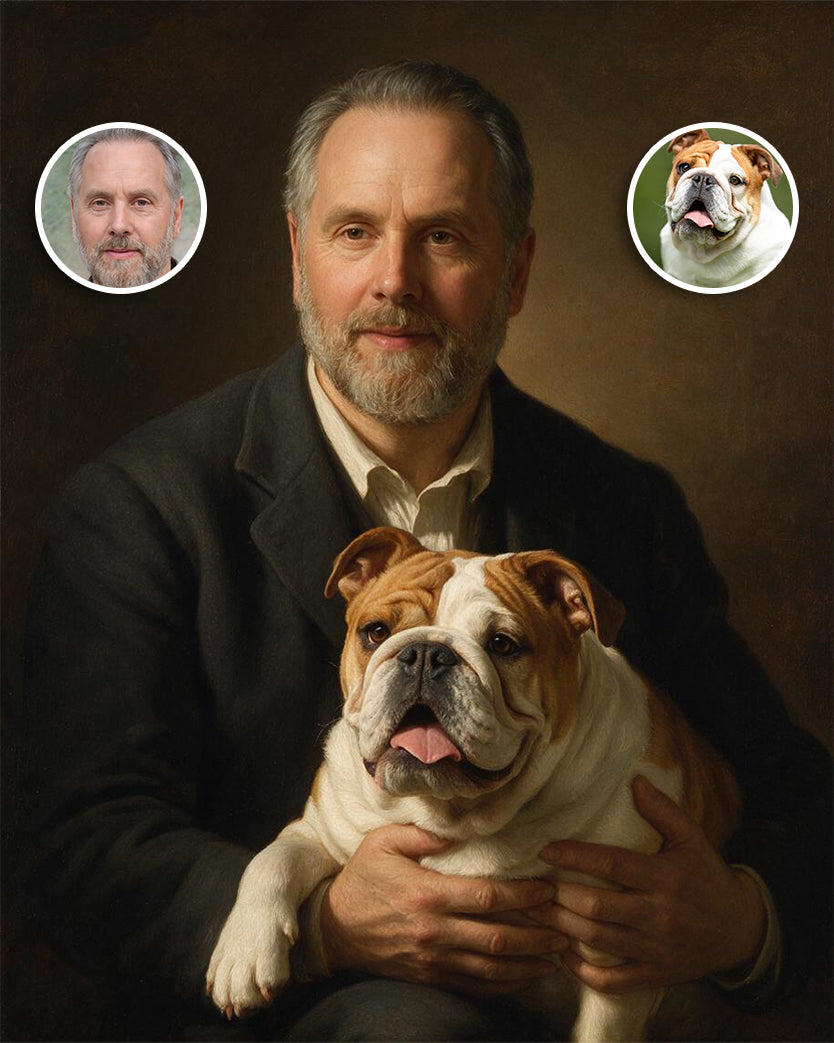 🕯️ Rembrandt Style Pet & Owner Portrait