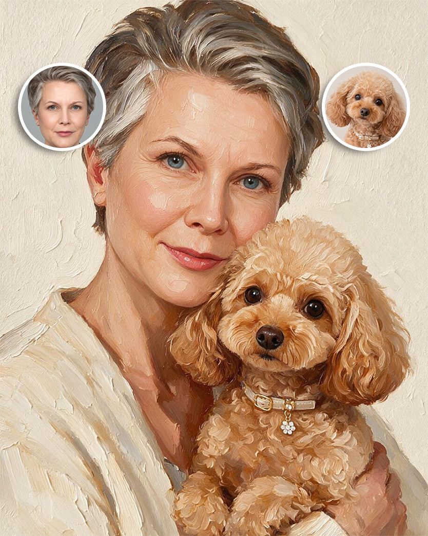 🖌️ Impasto Style Pet & Owner Portrait