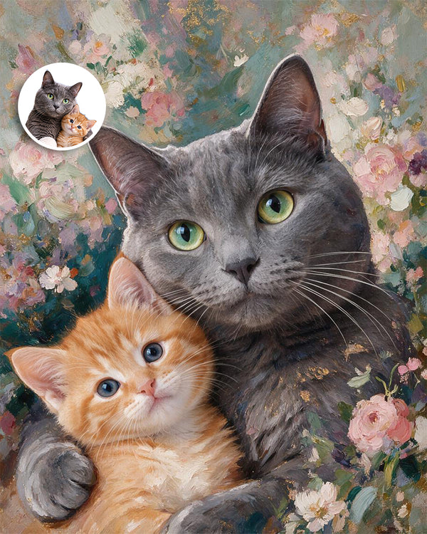 🐾 Floral Soul Pet Portrait