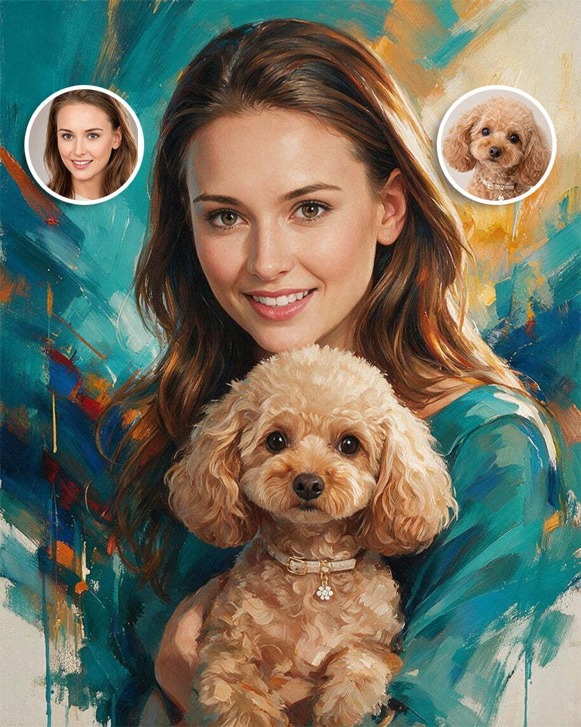 🎨 Expressive Soul Pet & Owner Portrait