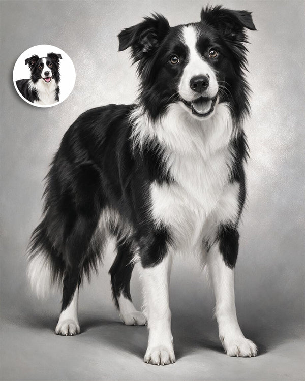 🖤 Black & White Pet Portrait