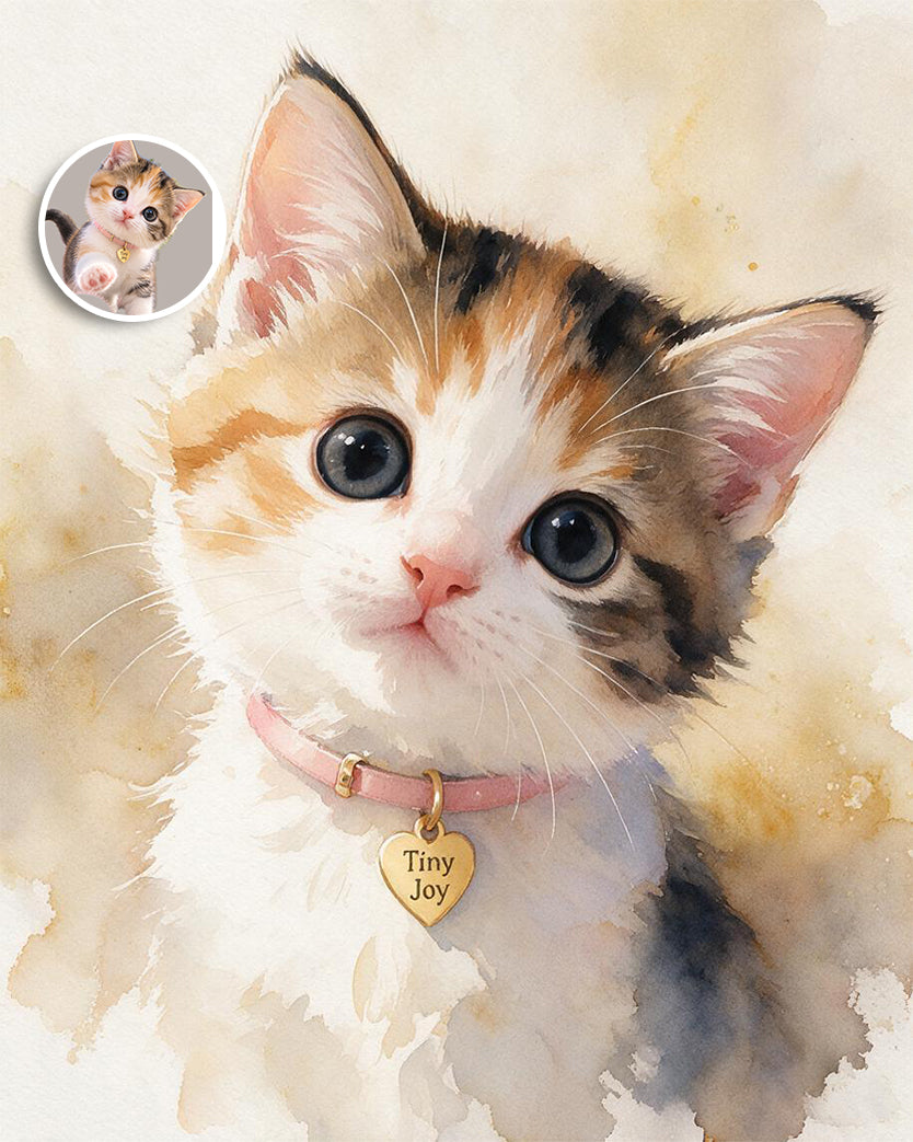 💧 Watercolor Style Pet Portrait