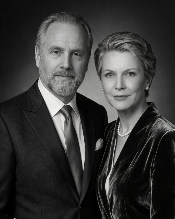 🖤 Black & White Couple Portrait