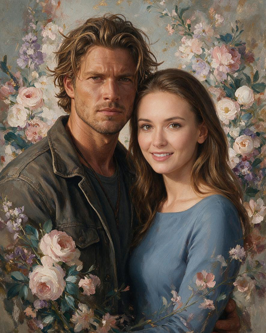 🌸 Floral Soul Couple Portrait