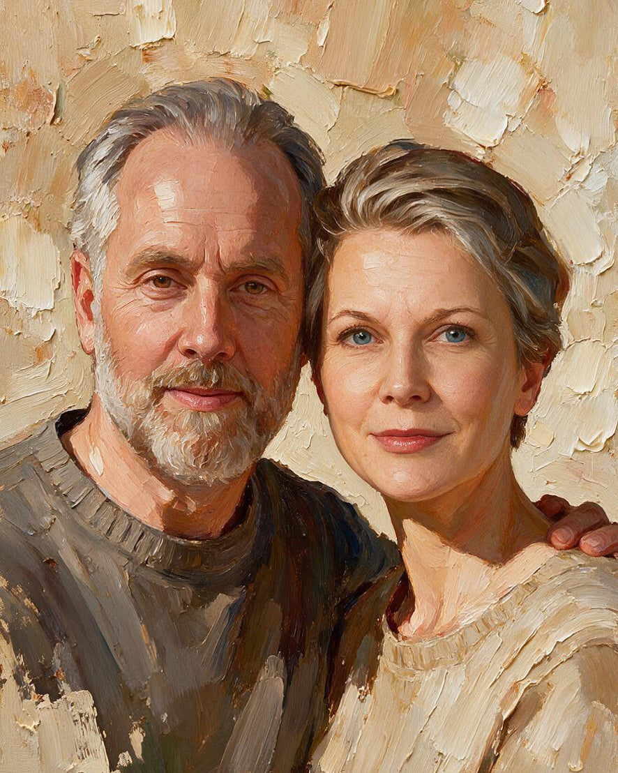🖌️ Impasto Style Couple Portrait