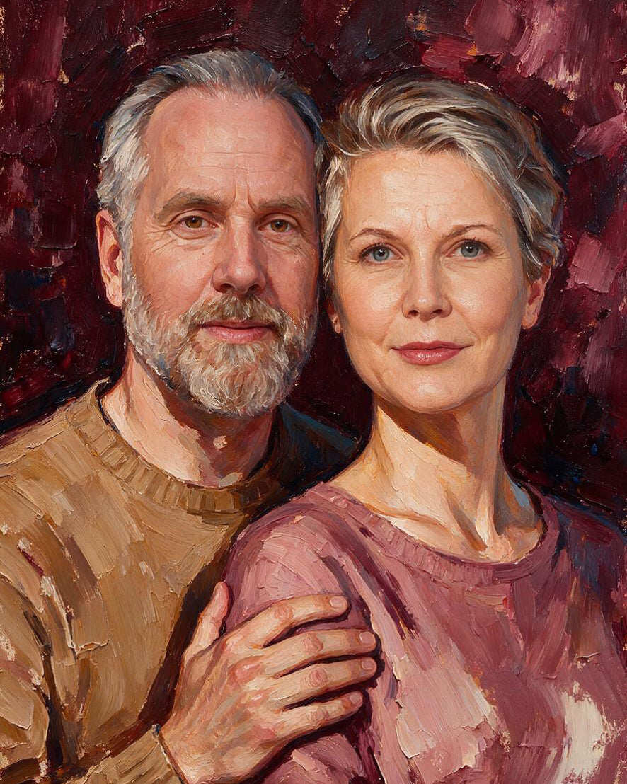 🖌️ Impasto Style Couple Portrait