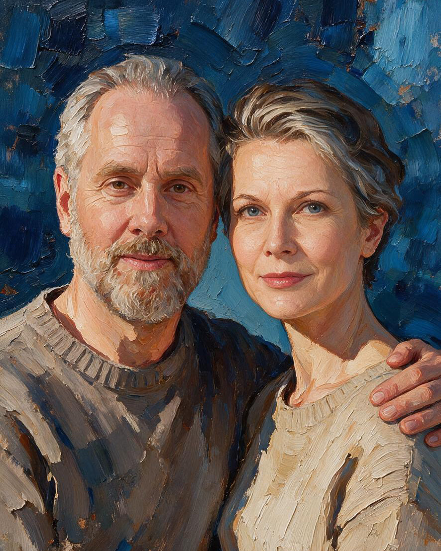 🖌️ Impasto Style Couple Portrait