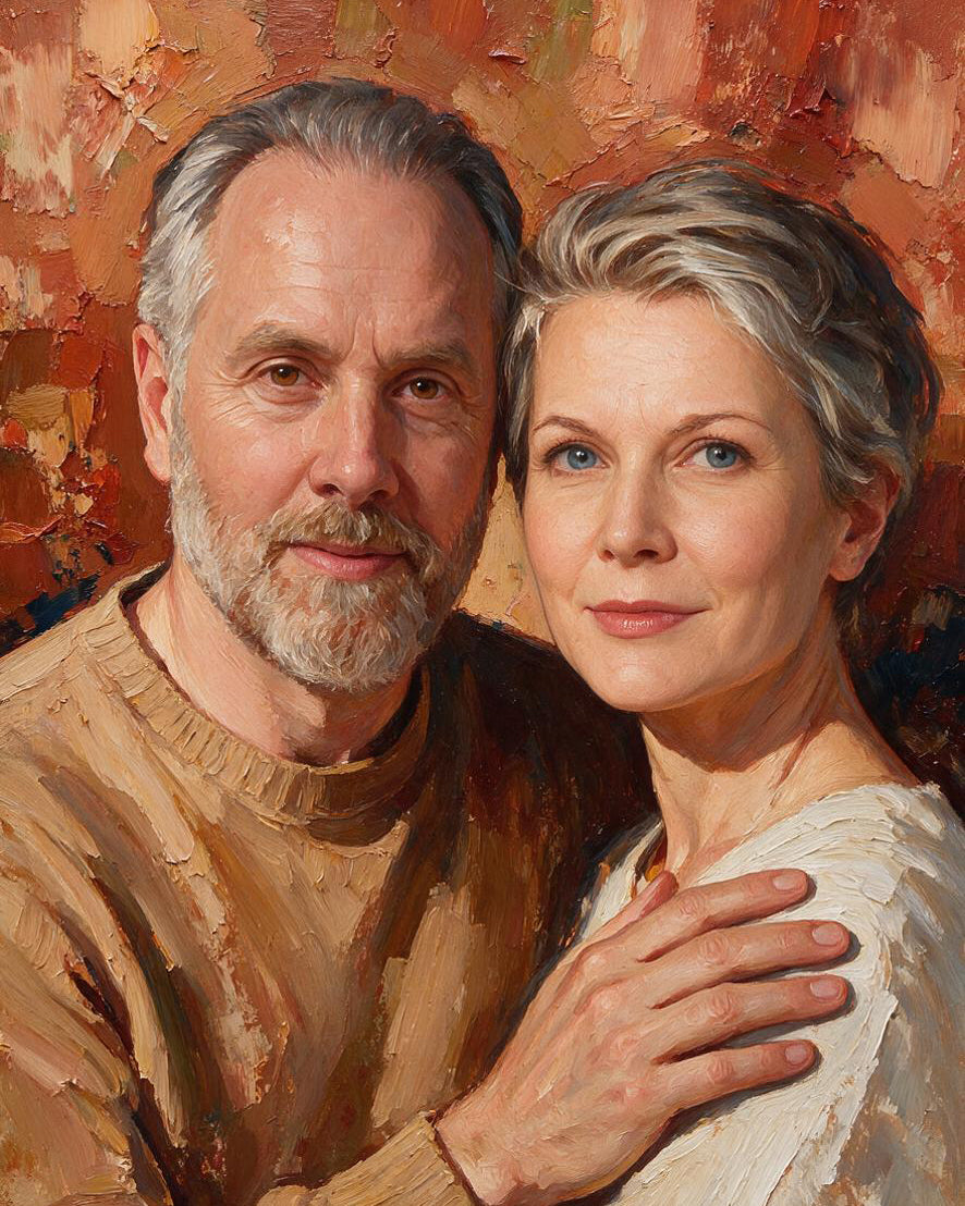 🖌️ Impasto Style Couple Portrait