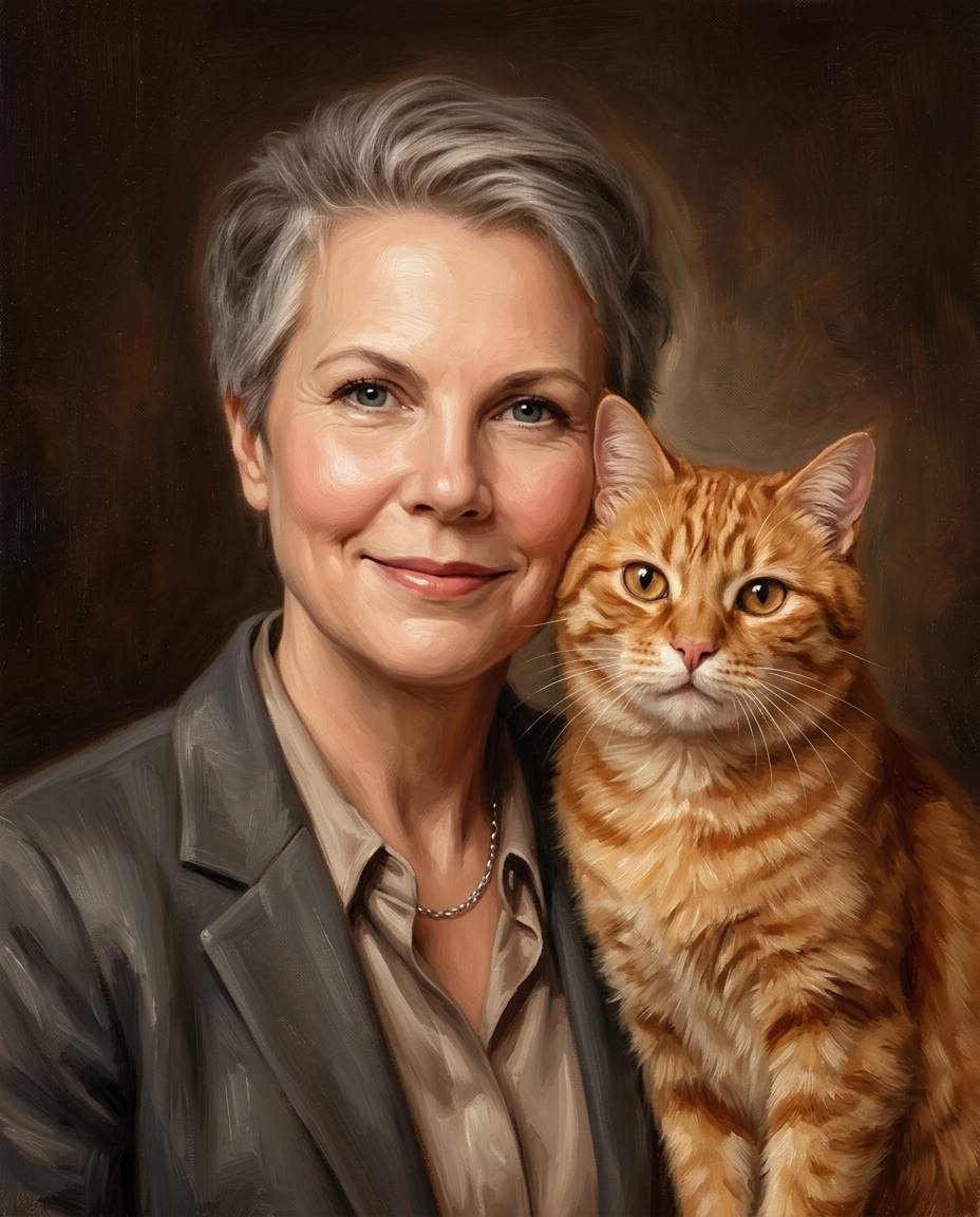 ☕ Espresso Elegance Pet & Owner Portrait