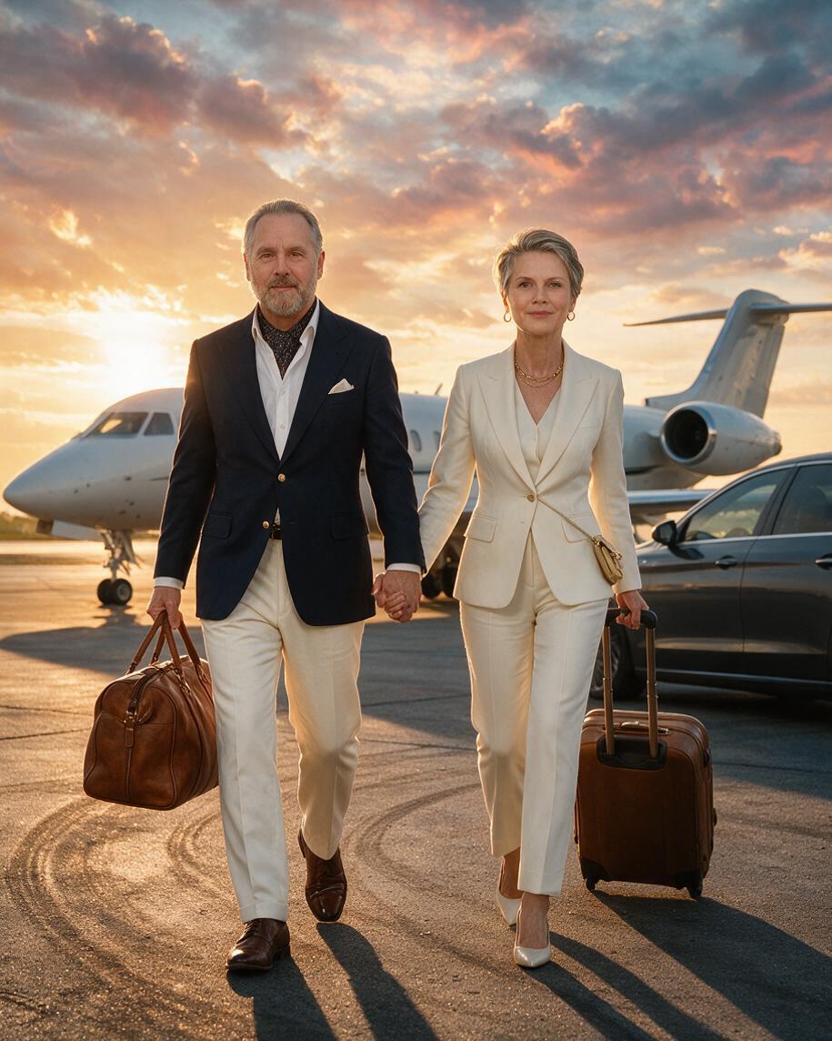 ✈️ Jet-Set Sunset Couple