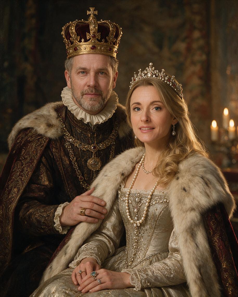 👑 Regal Crowned Couple
