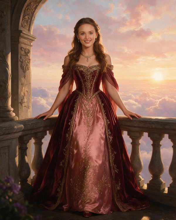 👑 Sunset Rose Palace Portrait