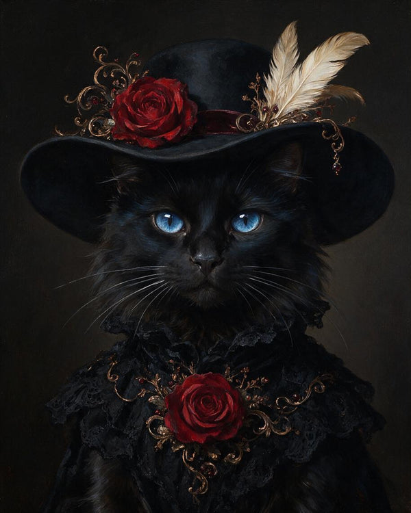 🌹 Gothic Rose Hat Portrait