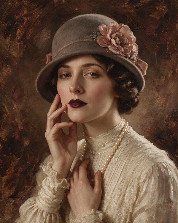 🎩 Vintage Pearl Lady