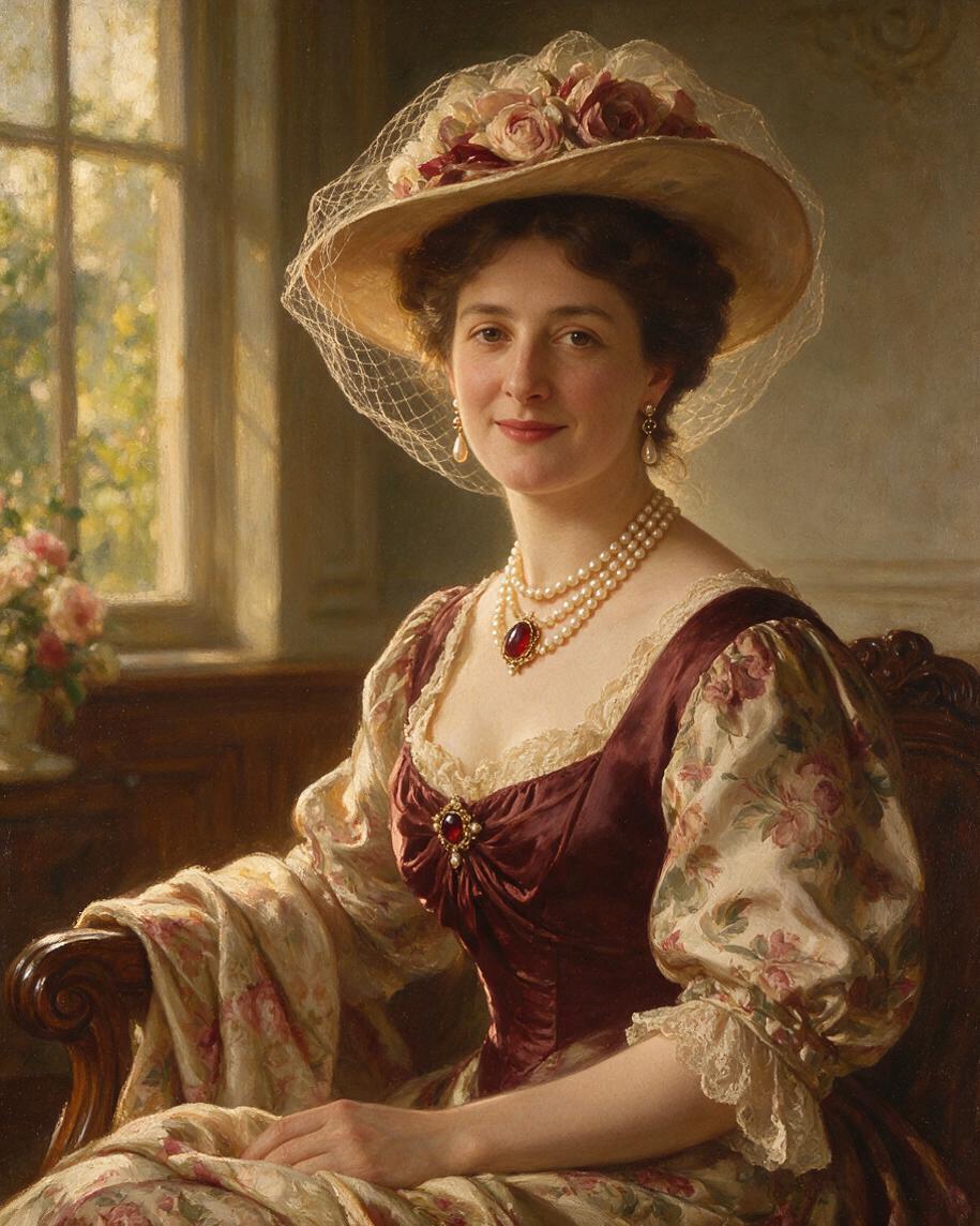🌹 Victorian Rose Parlor Portrait