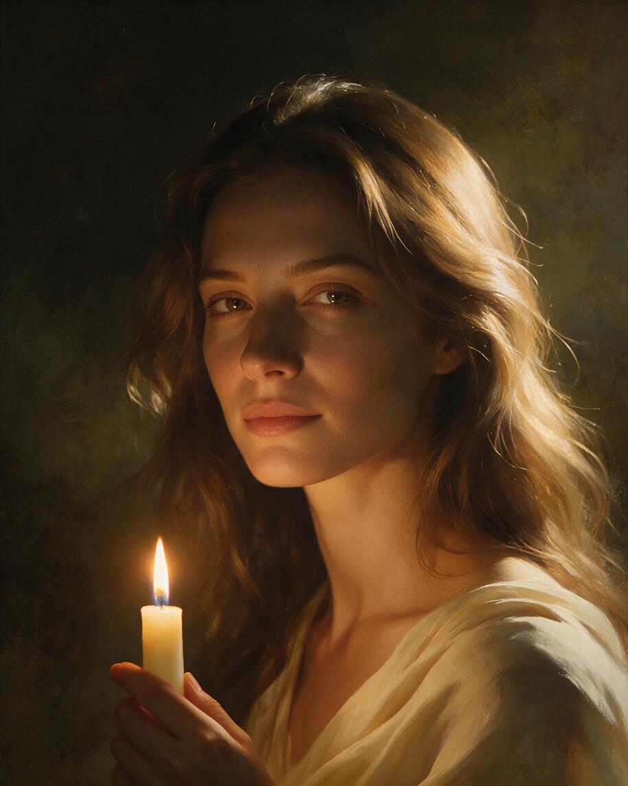 🕯️ Candlelit Beauty Portrait