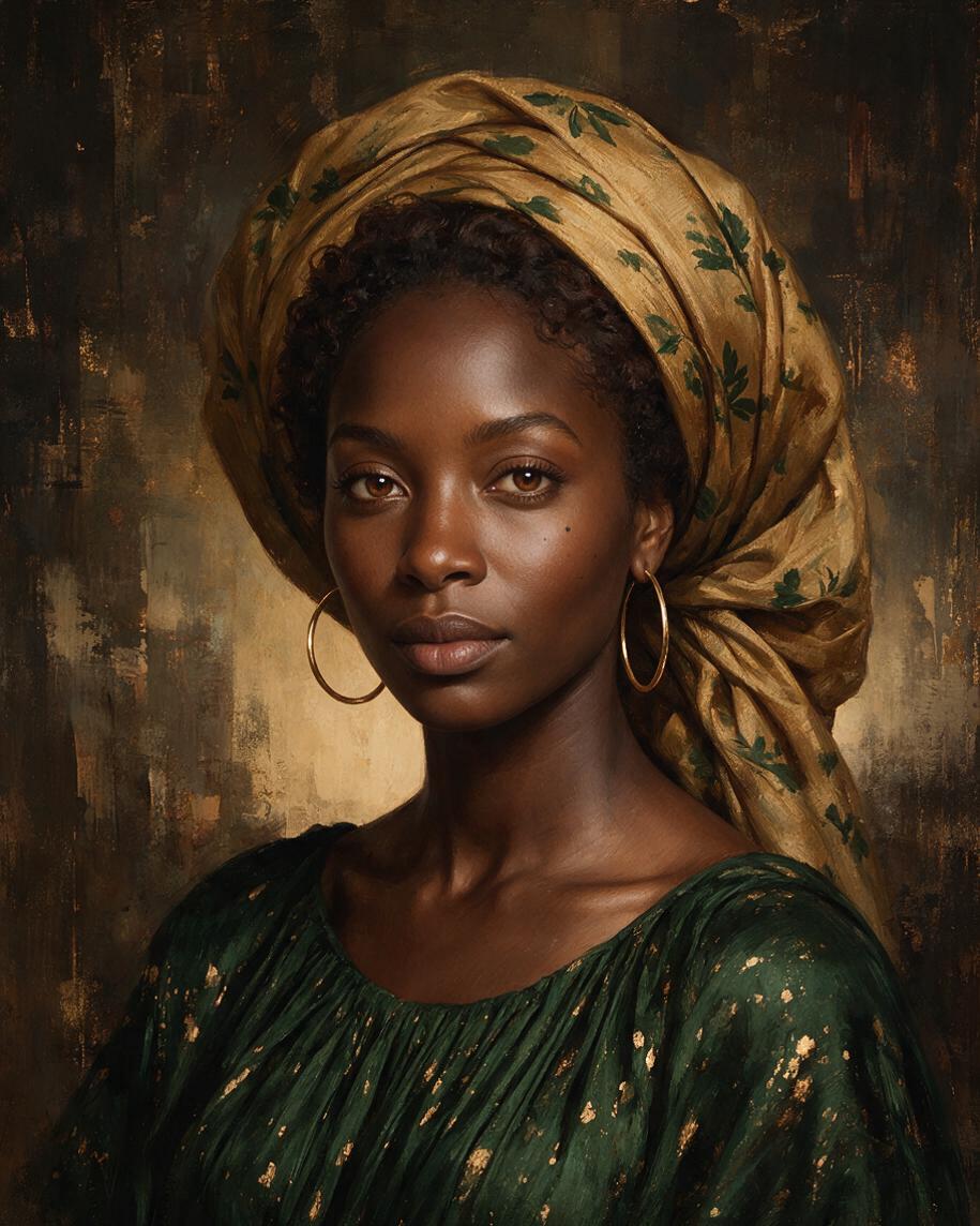 ✨ Gilded Botanical Portrait
