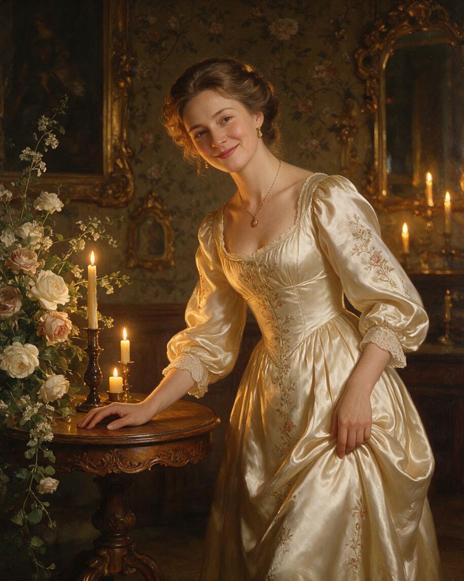 🕯️ Candlelit Rococo Portrait