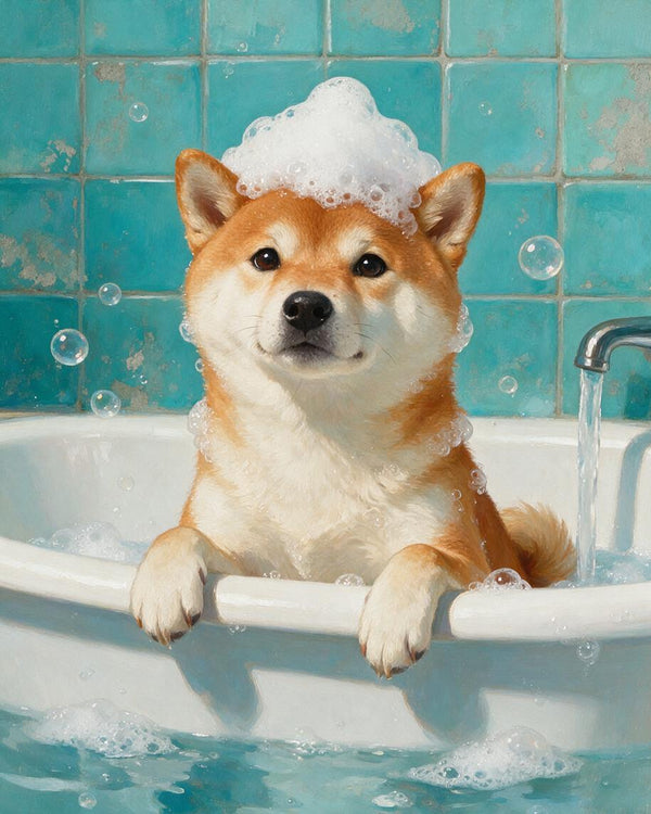 🛁 Bubbles & Blue Tile Bath