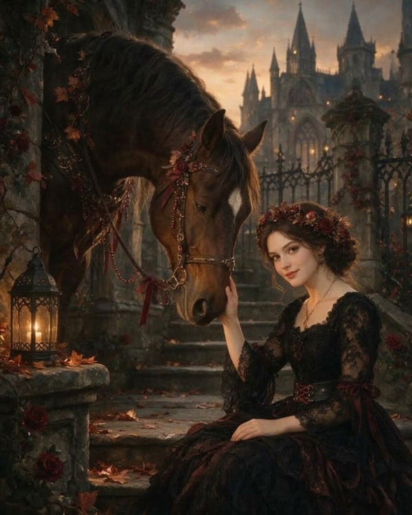 🕯️ Gothic Autumn Equine Enchantment
