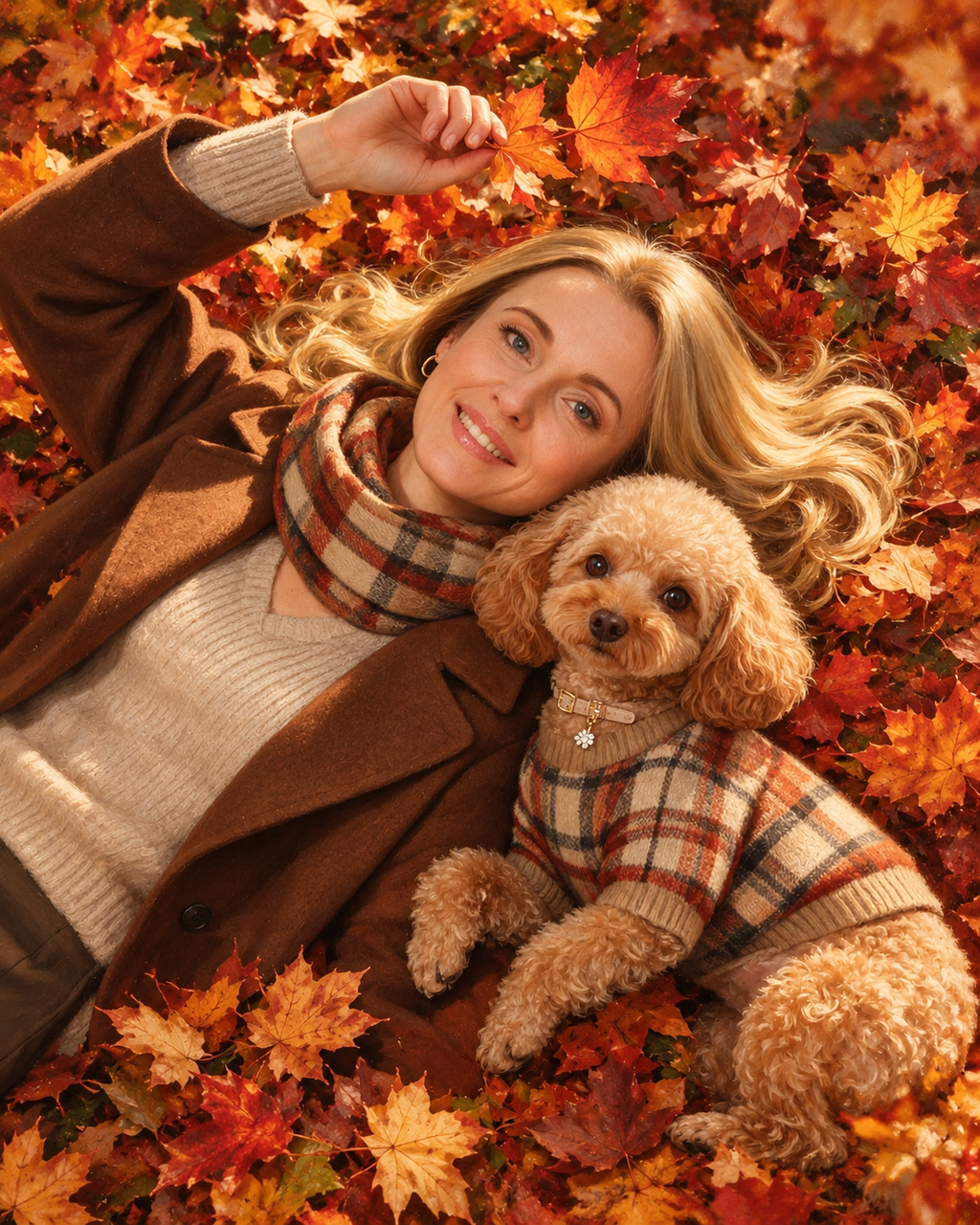 🍂 Autumn Leaf Cuddle Portrait
